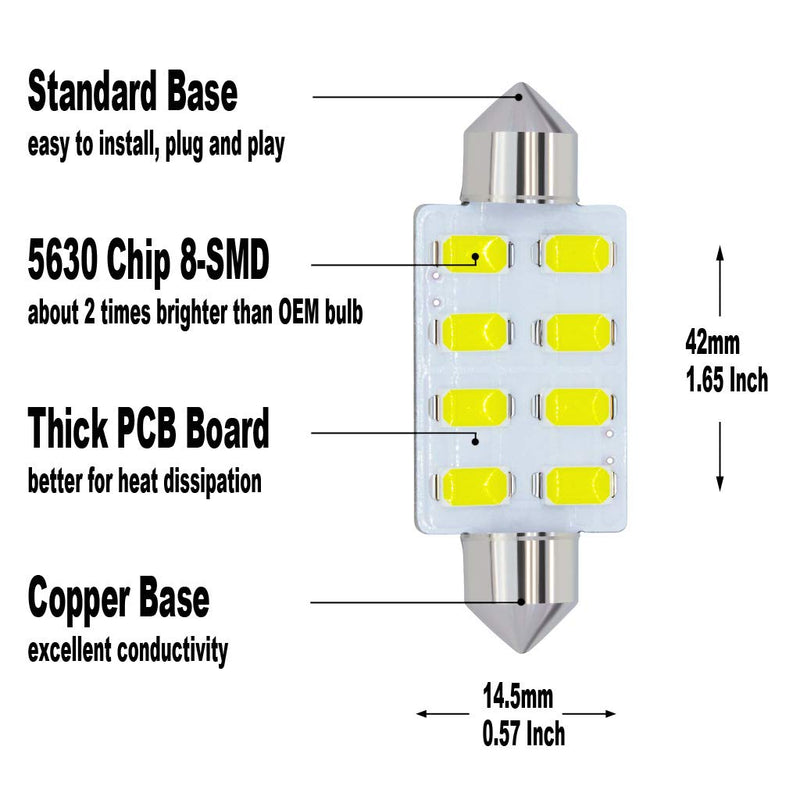 Yoper White Interior LED Light Package Kit Compatible with Ford F-150 1997-2014 F-250 F-350 F-450 F-55 2000-2014 Replacement Bulbs 12pcs White Color