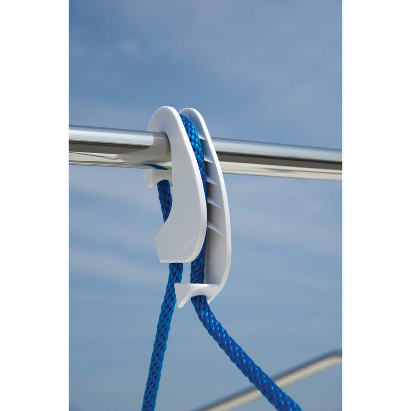 Taylor Made Products 1109 Boat Fender Hanger (Clip Rail Mount, Up to 1.25-Inch Rails) White