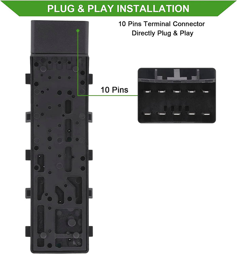 Power Seat Switch Recliner Tilt Adjust Control 8 Ways Front Left Driver Side Compatible with Chevrolet Chevy Camaro/Equinox/Malibu 2010-2019,Cadillac/Buick/GMC Replacement OEM 25974714 12451497