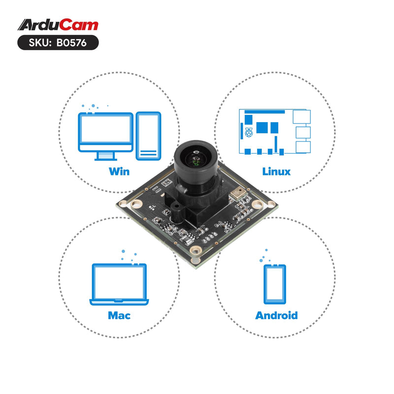 Arducam USB Camera Module, 2.4MP Lightburn Camera, IMX662 Ultra Low Light USB2.0 Webcam IMX662 Cam