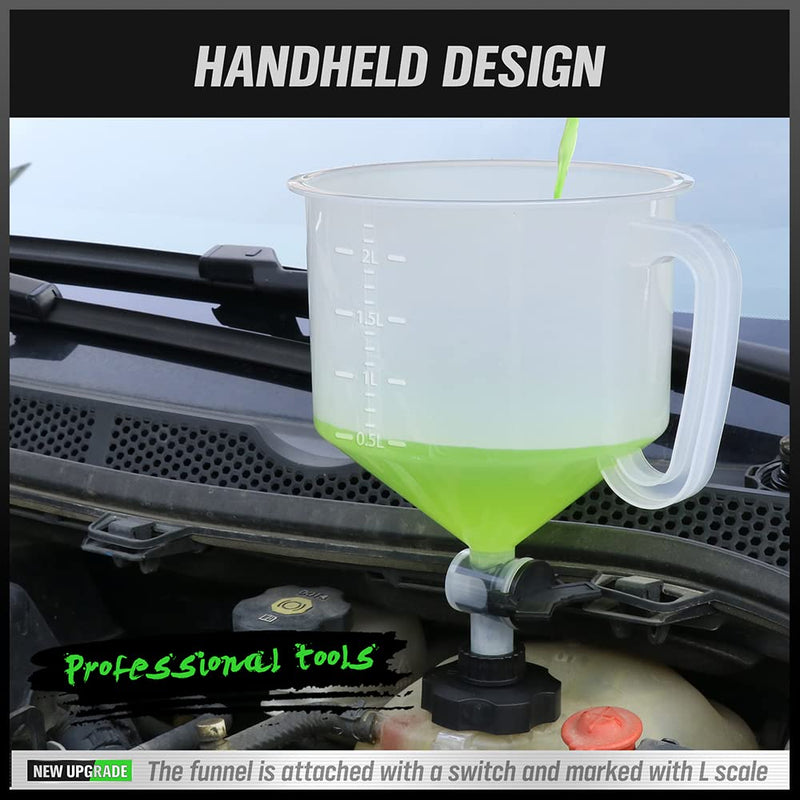 SWANLAKE No-Spill Coolant Funnel Kit,Spill Proof Funnel Bleeder with Adapters.Universal Fitment15Pcs.