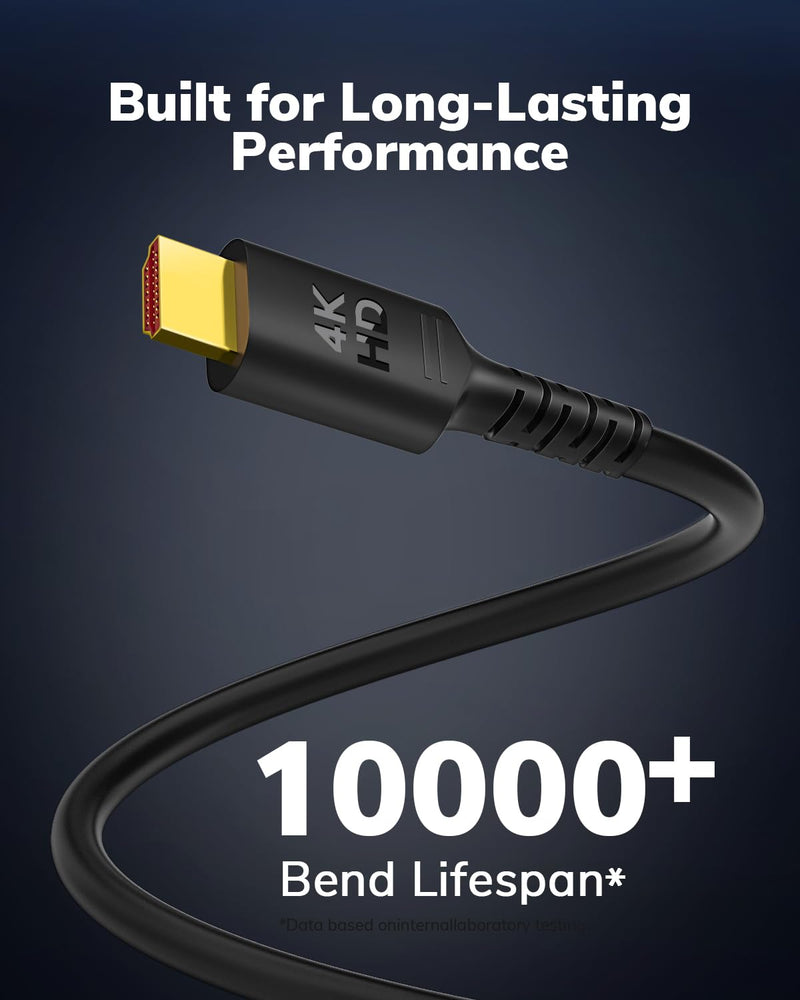 4K DisplayPort to HDMI Cable 30FT, 4K@60Hz, CL3 Uni-Directional DP to HDMI Cord Compatible for Dell, HP, Samsung and More