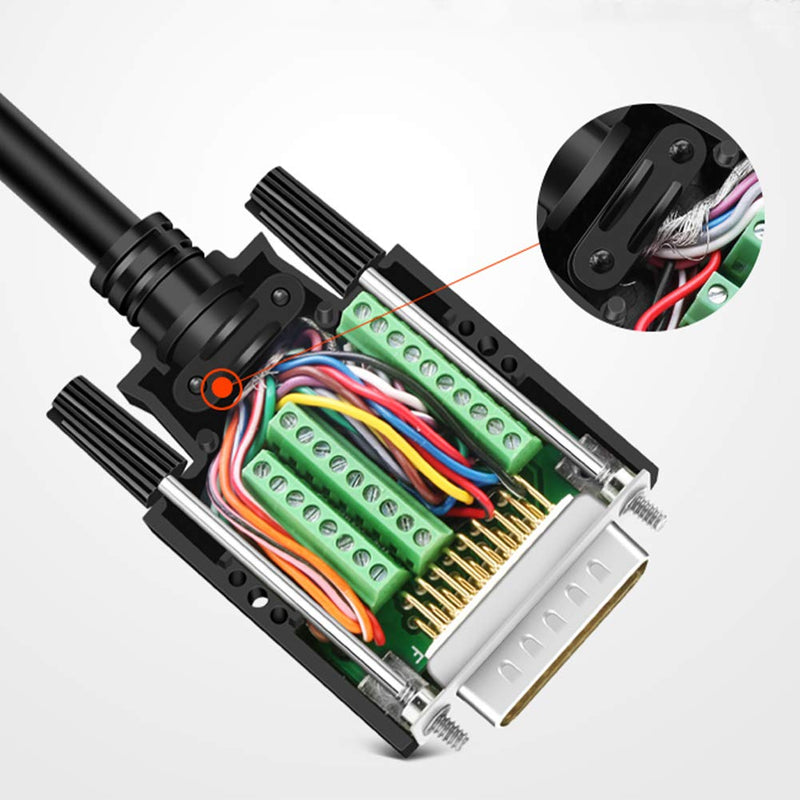 DB26 Breakout Connector, Solderfree RS232 D-SUB Serial to 26-Pin Port Terminal Male Adapter Pure Copper Core Gold Plated Connector with Case
