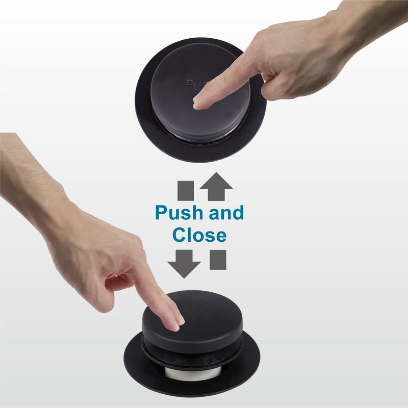 Black Tubular Tub Drain Kit with Welsan Tip-Toe Bathtub Drain Stopper, Touch-Toe Bath Plug Waste and Overflow Face Plate, 1-1/2" PVC Plastic Pipe (Matte Black)