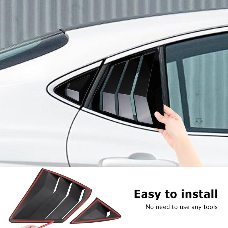 Rear Side Window Louvers Compatible for Toyota Camry 2025 2026 Accesories for Toyota Camry 9th Gen Sport Style Air Vent Cover (Glossy Black) Glossy Black