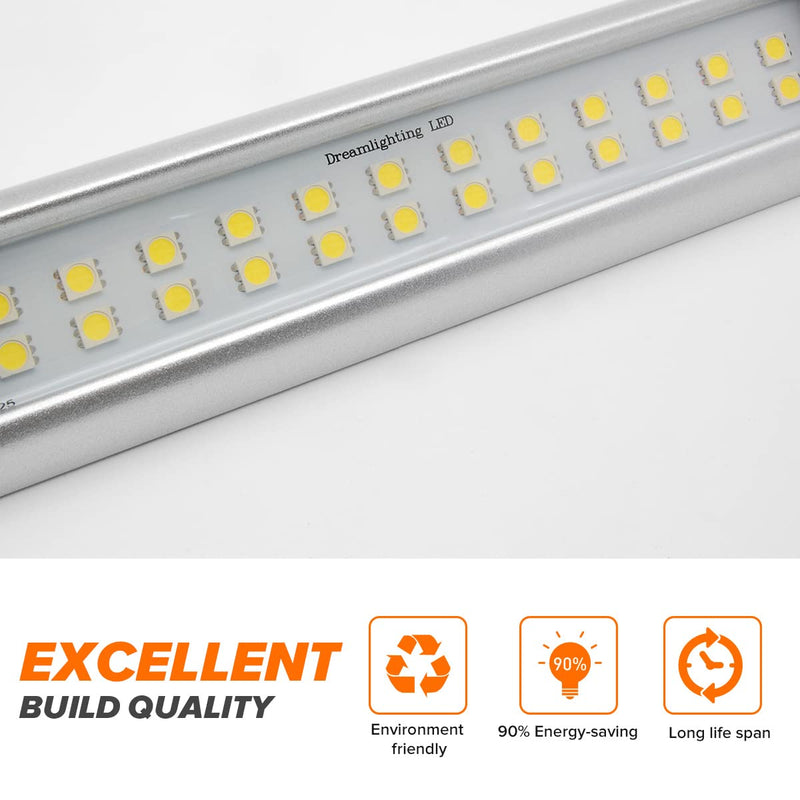 Dream lighting 12V Waterproof Awning Lights RV Exterior LED Porch Camping Light Bar 13W 800 Lumens Cool White Lighting Silver Shell 21.65inch 22 inch-Silver housing