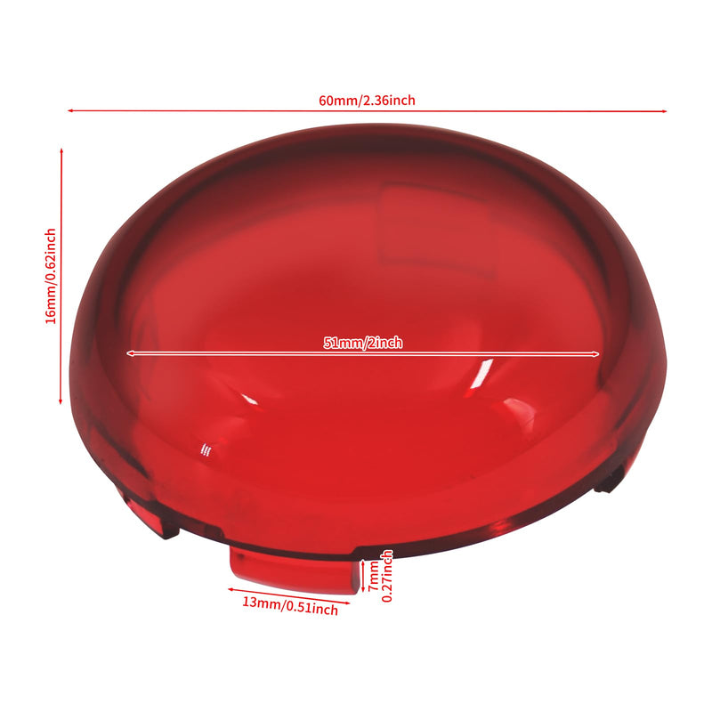 Turn Signal Light Lens Cover Front Rear Bullet Lights Fit For Harley Sportster 883 1200 Dyna Road Glide Street Glide (Red) Red