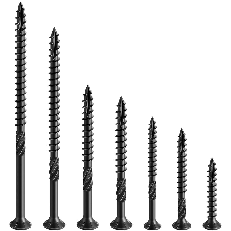 Wensilon #10 * 3" Black Deck Screws, (342pcs) 5 lbs.Exterior Wood Screws, Rust Resistant Epoxy Coated, Bronze, T20 Star Bit 10*3