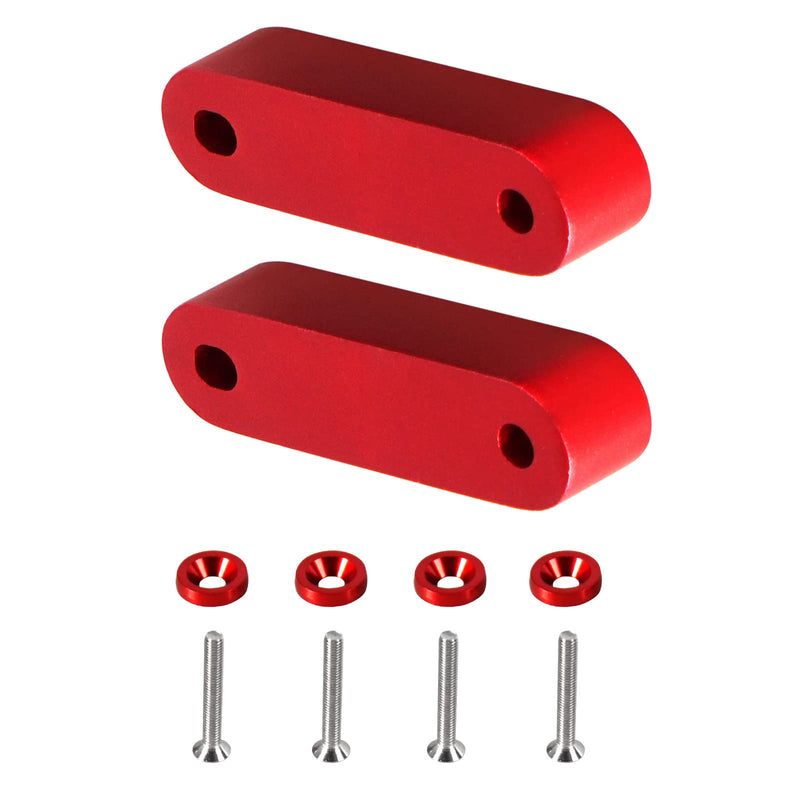 YESHMA Front Hood Vent Space Riser Spacer Modification Kit, Hood Riser Compatible with Honda Civic Acura Integra, Aluminum Alloy Car Hood Vent Spacer Riser for CRX Del Sol (Red) Red