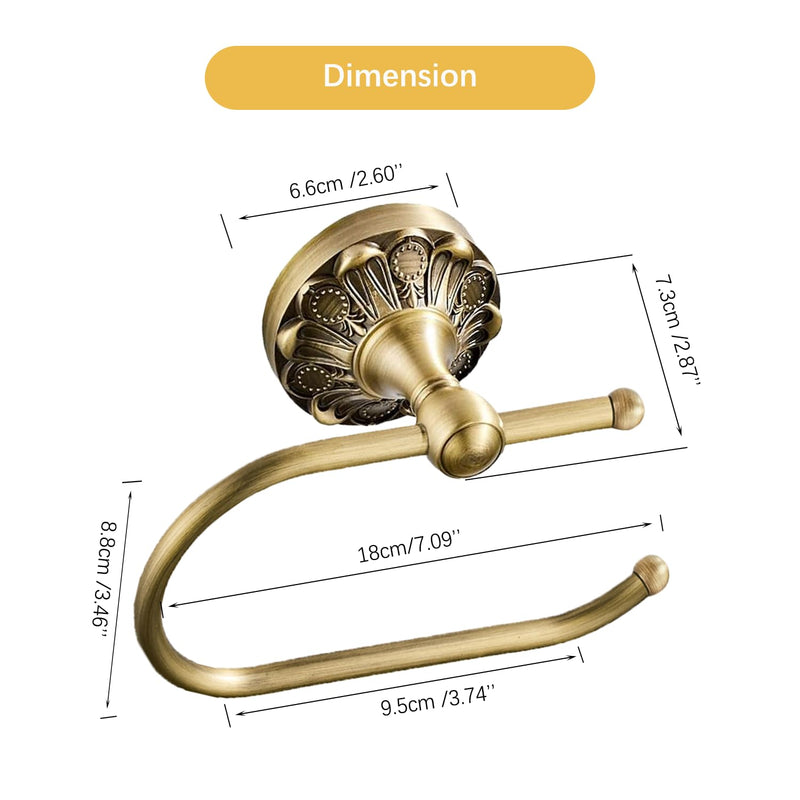 Brused Bronze Toilet Paper Holder Wall Mounted 18.5cm/7.28'' Antique Brass Tissue and Towel Holder for Bathroom or Kitchen Room Vintage Design (Brush Bronze) Brush Bronze