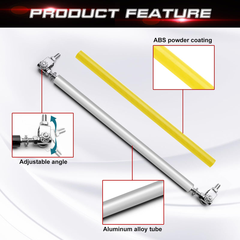 x xotic tech 2pc Adjustable 8"-11" Front Bumper Lip Splitter Diffuser Strut Rod Tie Bars Splitter Support Rods Compatible with Most Vehicles [Gold] Gold 8"-11"