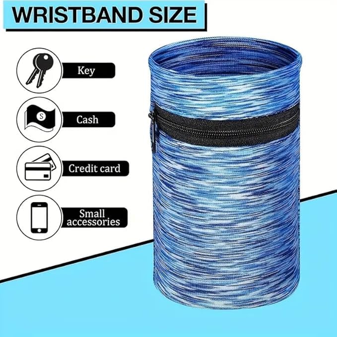 Wristbands for Men and Women Arm Band Bag Sport Running Wrist Pack Lightweight Breathable Outdoor Fitness Accessory (Blue) Blue