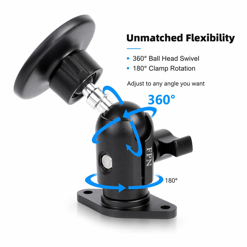 All-Metal Single Socket Arm with Diamond Plate Base for RAM B Size Mounts | AMPS Mounting Base, Fits 1" Ball Phone Holder/GPS Mount, 360° Rotation