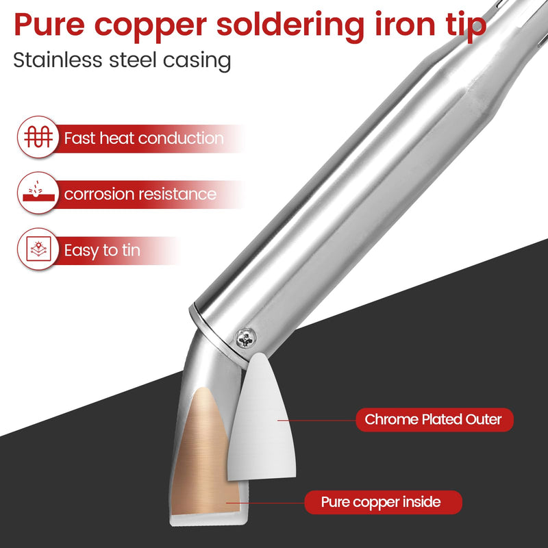300W High Power Soldering Iron Kit 110V US Plug, Industrial Grade External Heating Soldering Iron with Replacement Tip, Heating Core & Stand for Metal Welding & DIY 300WWT