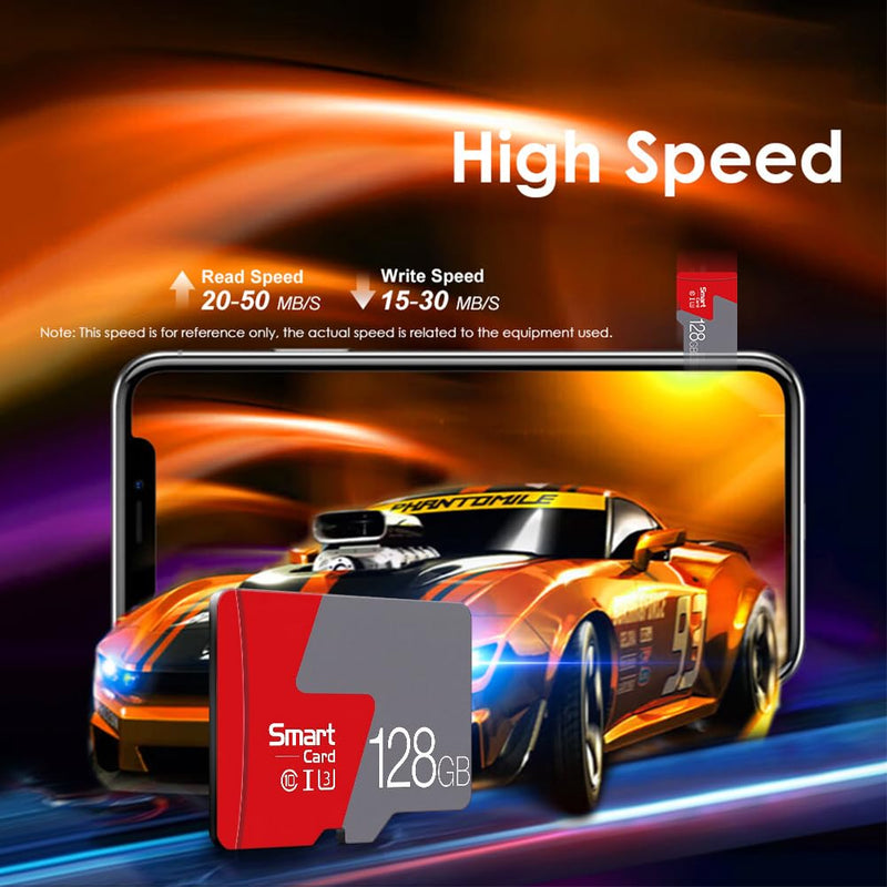 128GB Micro SD Card C10 U3 V30 A2 High Speed for Dash Cam Security Camera | 128GB SD Card, C10 U3 V30 A2, High Speed for Dash Cam, Security Camera, Smartphones, Tablets, Nintendo Switch - Gray