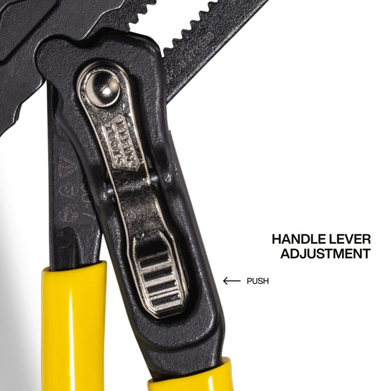 Klein Tools D5307 Plier Wrench, High Leverage Multi-Use Pump Plier with Adjustable and Reversible Double-Sided Jaw, Smooth and Knurled Teeth, 7-Inch 7-Inch (1-Piece)