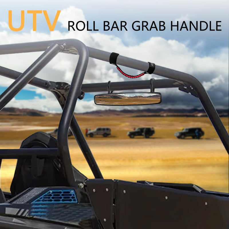 UTV Roll Bar Grab Handles for Polaris RZR Can Am,UTV Grab Handles fit 1.75"-2" Rollbar,ATV Passenger Grab Handle Grips 2Pcs(Red) Red