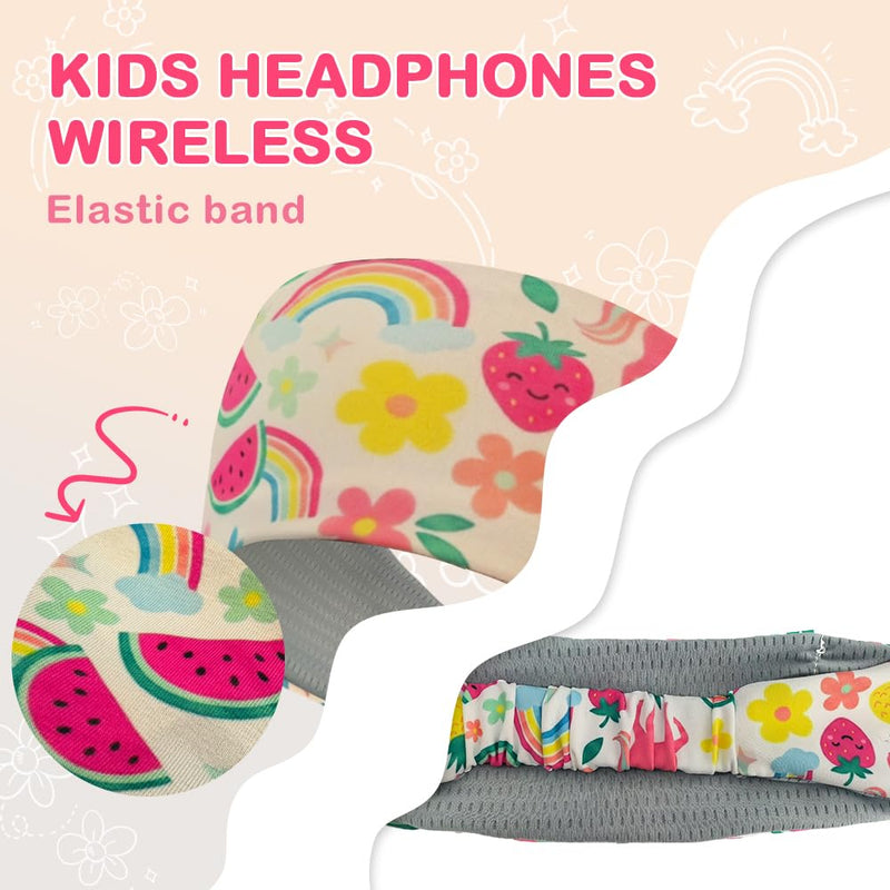 Kids Bluetooth 5.4 Headband Headphones, Adjustable Toddler Sports Headband Earphones with Mic, Soft Wireless Sleep Headphones for Baby Kids Travel Plane School Tablet Workout(Pink) Pink