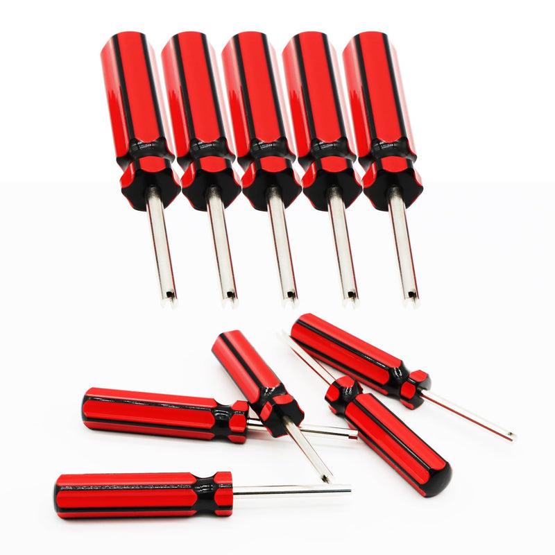 10 Pcs 6523339 Valve Core Removal Tool w/4 Tire Valve dust Cap Automotive Car Motorcycle Truck Bike Screwdriver Valve Stem Core Remover Tire Repair Install Tool