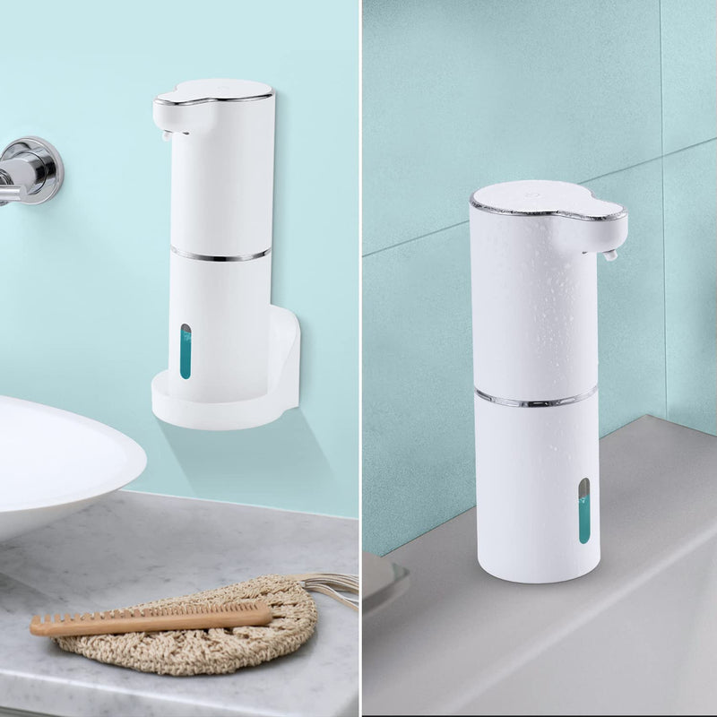 LAOPAO Soap Dispenser, Automatic Foaming Hand Soap Dispenser Touchless Rechargeable Bathroom Countertop Soap Pump for Kids Xmas Gift 300ml White