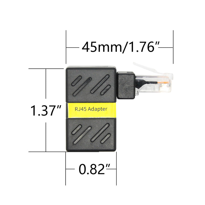 90 Degree Cat 6 Ethernet Extender Adapter, 180 Degrees Rotated RJ45 Male to Female Network 1000Mbps Adapter Connector, for Computers, Laptops, Routers - 2 Pcs