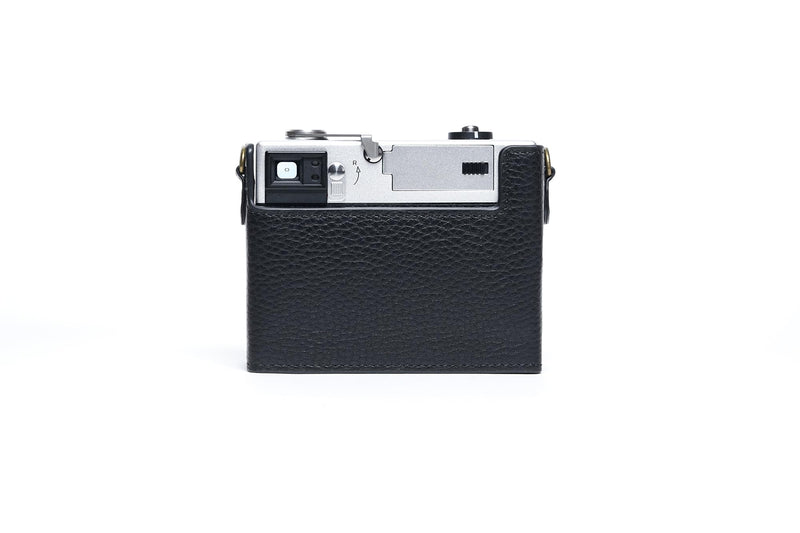 35AF Case, BMAOLLONGB Handmade Genuine Real Leather Half Camera Case Bag Cover for Rollei 35AF with Lens Cover (Black Thread) Black Thread