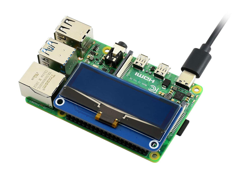 waveshare 2.23inch OLED Display HAT for Raspberry Pi 128×32 Pixels with Embedded 1305 Driver Communicating via SPI or I2C Interface. 2.23inch OLED HAT