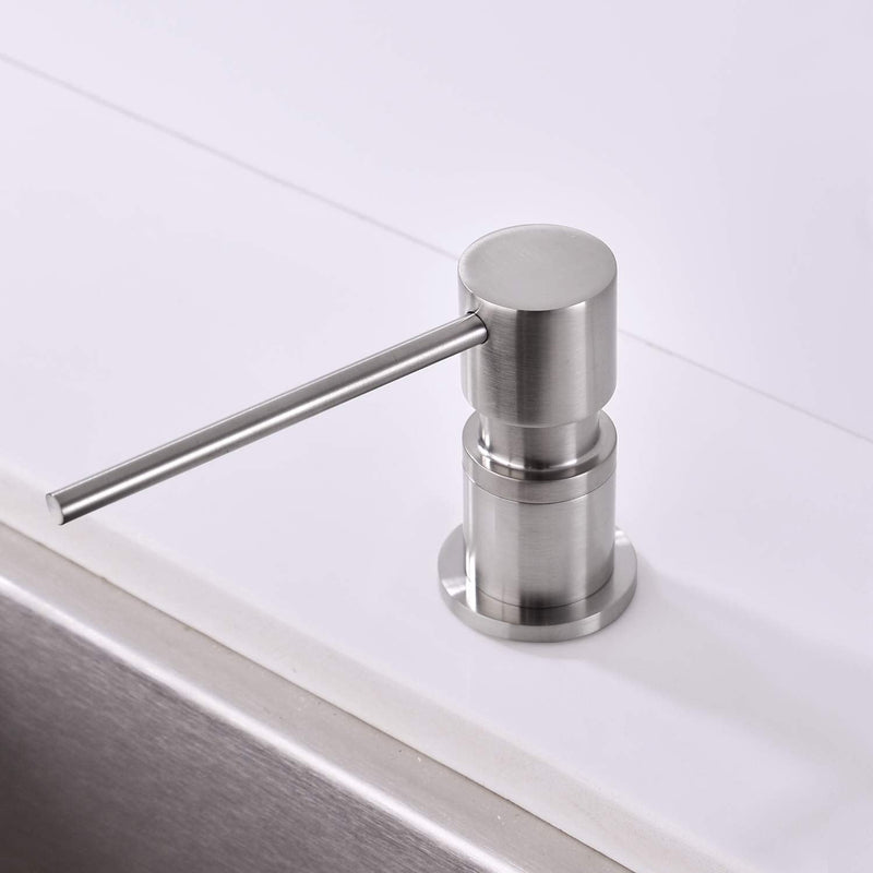  [AUSTRALIA] - EKRTE Sink Soap Dispensers,Brass Commercial Kitchen Soap Dispenser Liquid Lotion Dish Dispenser Built in Soap Dispenser Brushed Nickel Bathroom Soap Dispensers Pump, Refill from The Top Bottle