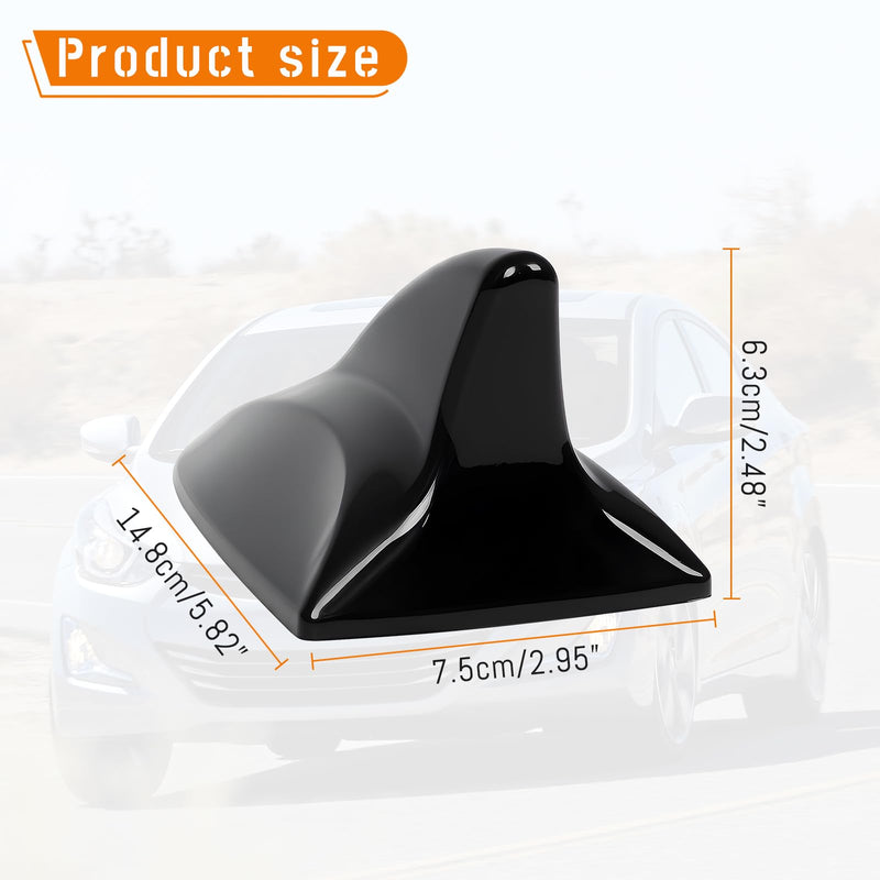 Shark Fin Antenna Cover Compatible with for Elantra Sedan MD 2011-2016,for Hyundai Sonata Sedan YF 2009-2014 w/GPS,for Genesis Sedan BH 2008-2013,96210,962103Q800,962103X100NKA (Glossy Black) Glossy Black