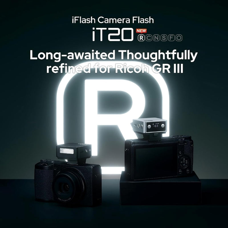 Godox iT20R Mini TTL Flash with MA01 Magnetic Mount for Ricoh GR III Series | Compatible with Ricoh GR III, GR IIIx and HDF Models, 700+ Full-Power Flashes, 1.5s Recycle Time, USB-C Charging and Filters