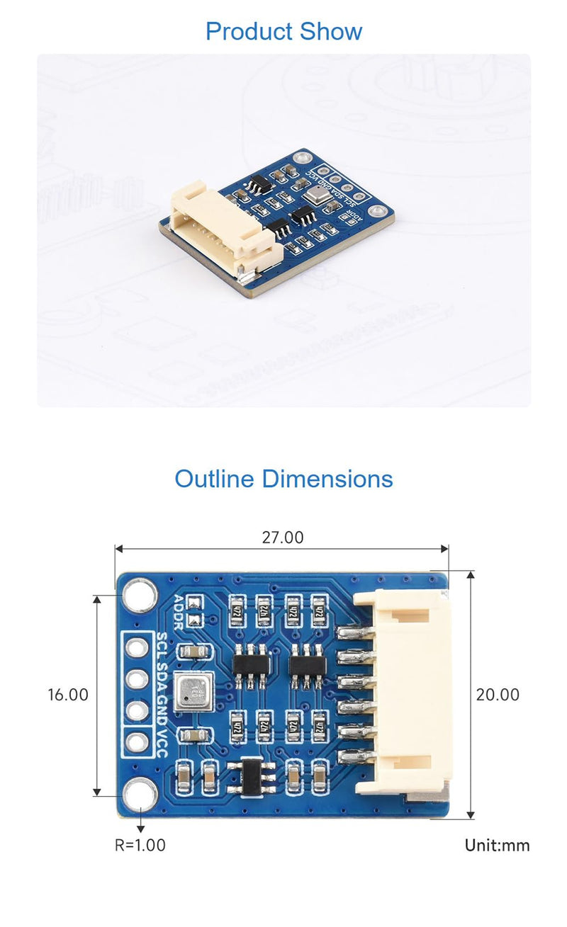 BME688 Environmental Sensor for Raspberry Pi/Raspberry Pi Pico/Arduino/ESP32, Supports Temperature/Humidity/Barometric Pressure/VOC Gas Detection/AI Function, I2C and SPI with AI Function