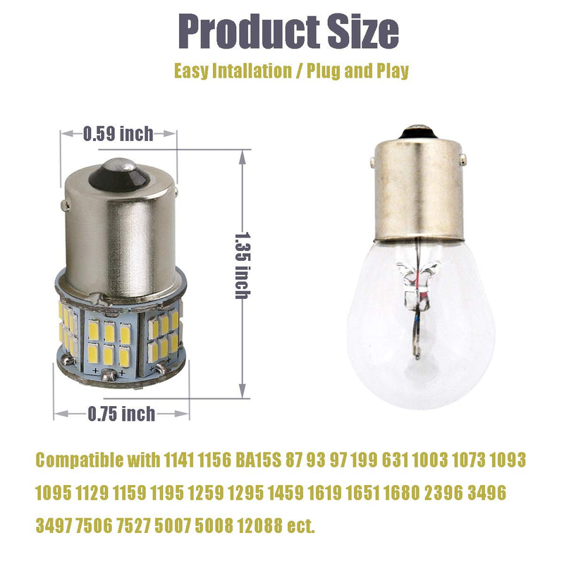 12V RV LED Interior Lights, 20 Packs 1141 1156 1003 1073 BA15S 7506 LED Bulbs for RV Camper Trailer Boat Trunk Interior Indoor Tail Lights, White - 6000K Xenon White