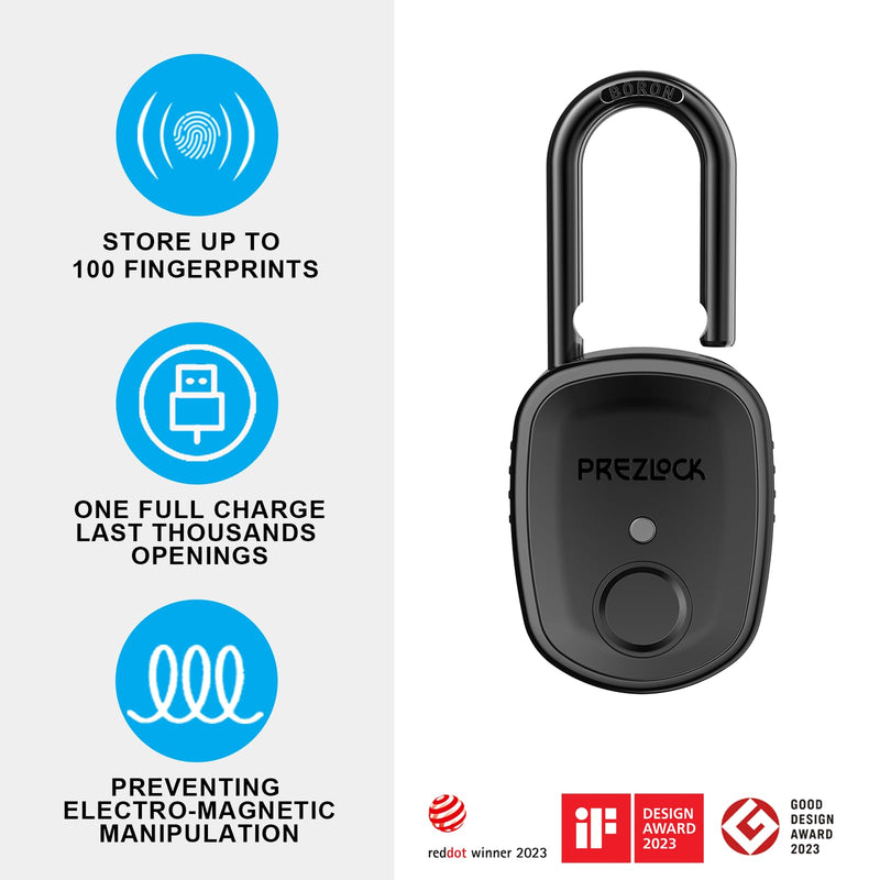 Fingerprint Padlock with Key Backup, 2keys, Smart Padlock with Keyless Biometric, Suitable for Outdoor and Heavy Duty, IP65 Waterproof.