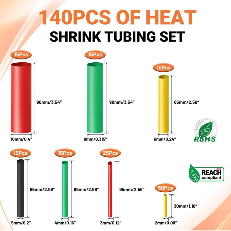 474 PCS-Red Copper Non Insulated Butt Connectors Kits with Heat Shrink,22-6 AWG Uninsulated Butt Connector for Electrical Wiring 474
