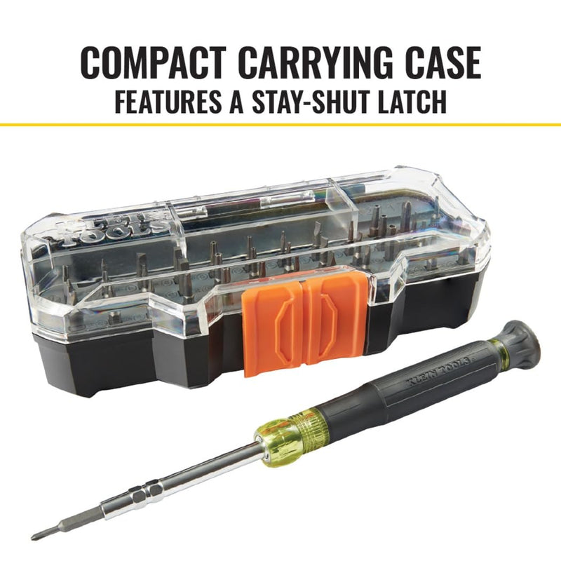 Klein Tools 32717 Precision Screwdriver Set with Case, All-in-One Multi-Function Repair Tool Kit Includes 39 Bits for Apple Products 39 Bit Driver Set