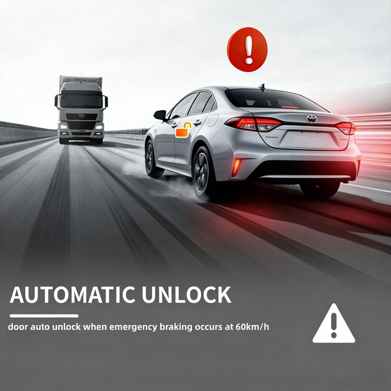 OBD2 Plug & Play Automatic Door Speed Lock Unlock System for Toyota Corolla 2009-2025 & Hybrid 2018-2025, Auto Transmission D/P Gear Auto Lock/Unlock, Manual Transmission 15km/h Auto Lock