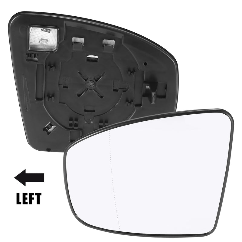  [AUSTRALIA] - X AUTOHAUX Car Rearview Left Driver Side Heated Mirror Glass Replacement W/Backing Plate for Nissan Murano 2009-2014