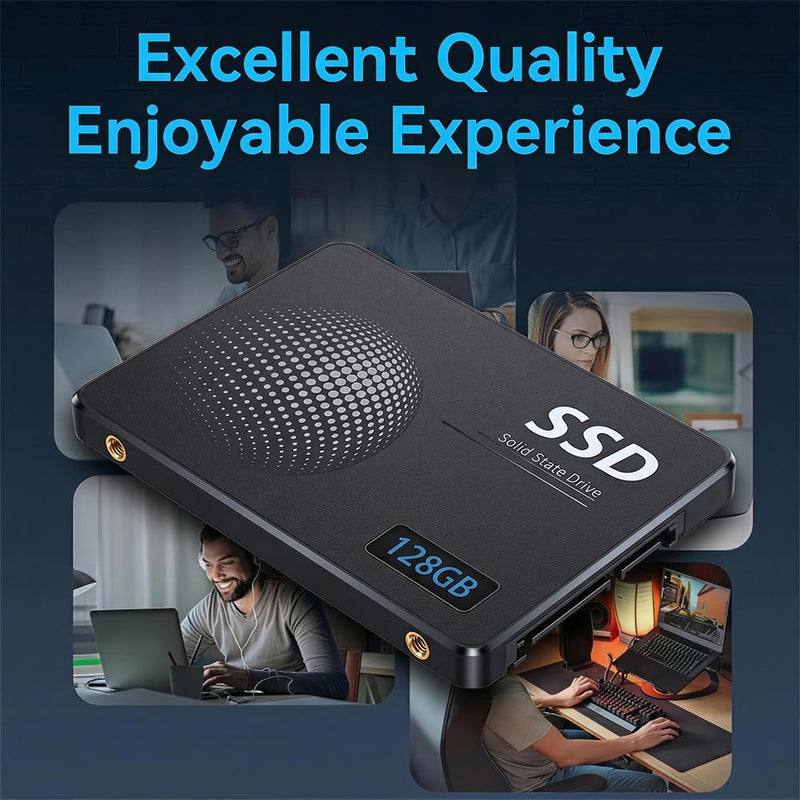 128GB SATA III SSD 2.5" – Internal Solid State Drive for Desktop & Laptop, Boost System Performance with 550MB/s Read, Silent & Shockproof Design(Style-H)