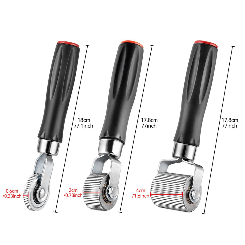 ZACI Car Sound Deadening Roller, 3Pcs 3 Size Audio Sound Deadener Roller Metal Installation Tool Rolling Wheel Application Car Sound Roller