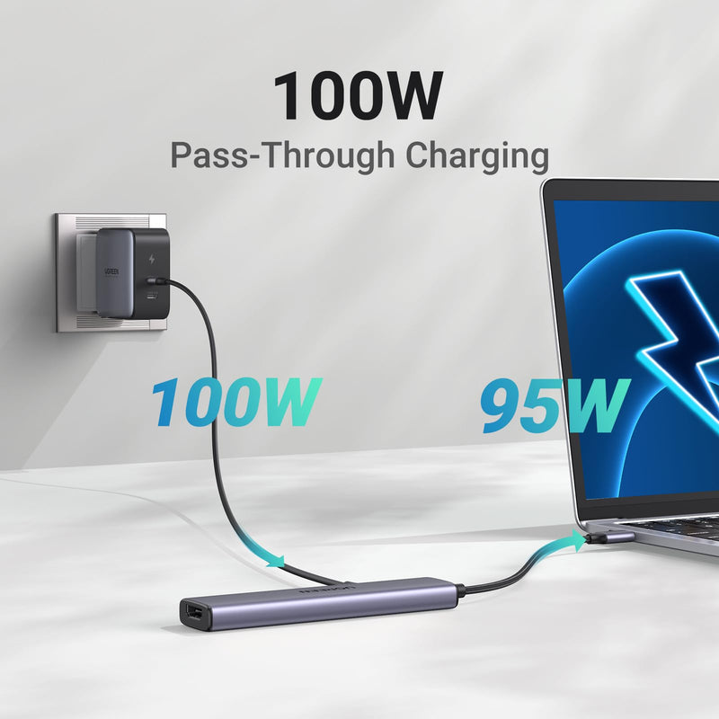 UGREEN USB C Hub 10Gbps 4 Ports USB 3.2 Adapter Bundle with Revodok 105 USB C Hub