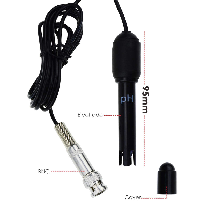 2-in-1 Combo pH & Temperature Meter Water Quality Tester Replaceable BNC pH Electrode for Aquariums Hydroponics Tanks Aquaculture Laboratory 2-in-1 Combo Monitor