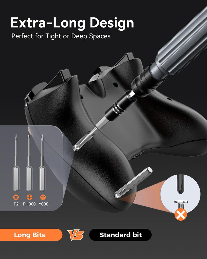 LIFEGOO Precision Screwdriver Set, 150 in 1 Magnetic Screwdriver Set with mini built-in box, Repair Tool Kit for Computer, Laptop, iPhone, Macbook, PC, PS5, Xbox Controller, Jewelers, Glasses Orange 150 in 1 orange