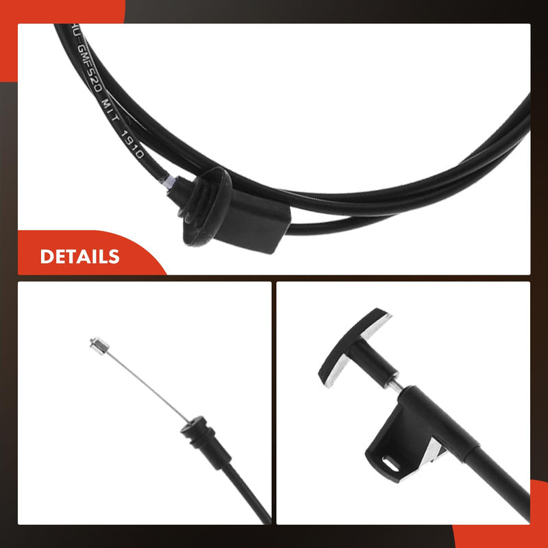 A-Premium Front Hood Latch Release Cable with Handle Compatible with Chevrolet Blazer, C10 C20 K10 K20 R10 R1500 R20 R2500 V10 V1500 V20 V2500 Suburban & GMC C1500 C2500 K15 K25 Suburban, 74.7 Inch
