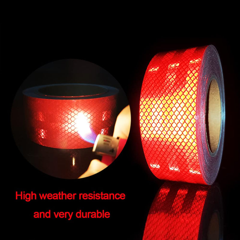  [AUSTRALIA] - Reflective Tape 2 inch Wide 75 FT Long High Intensity Red Trailer Reflector Safety Conspicuity Tape for Vehicles Trucks Bikes Cargos Helmets 2IN*75FT