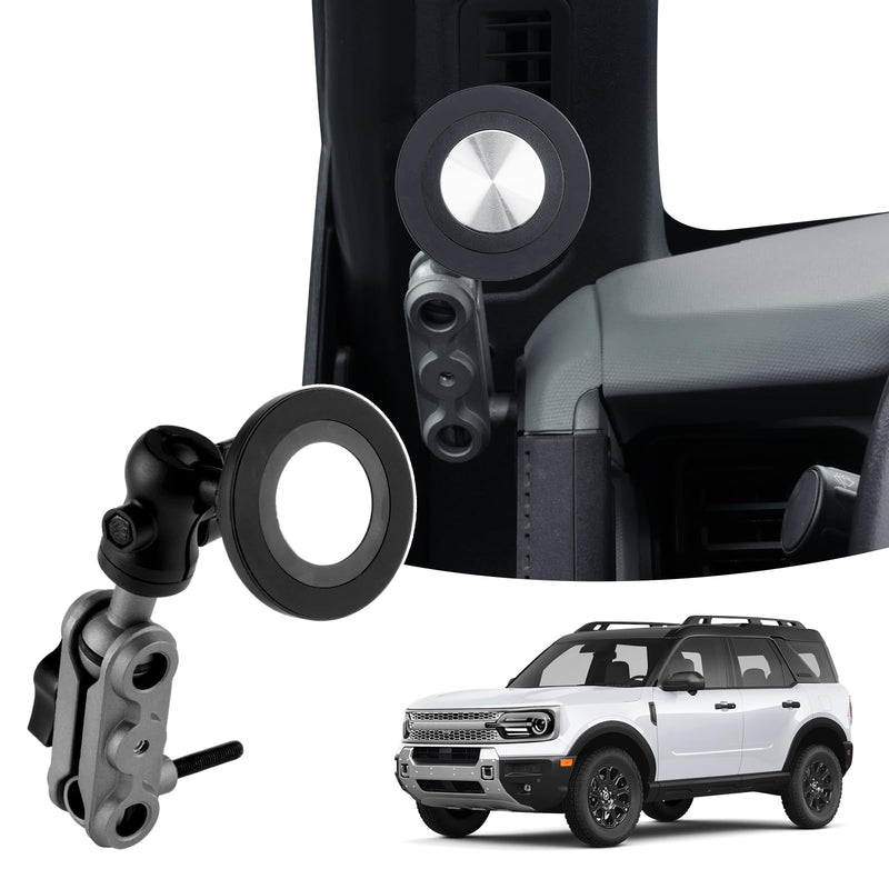 Karltys Magnetic Car Cell Phone Holder for Ford Bronco 2021-2026 Accessories, Bronco 2/4 Door Phone Mount for 4-7 Inch Phones, A-Pillar Mobile Stand with 2 Options iPhone Mag Safe & Clip-in Bronco 2022-2026