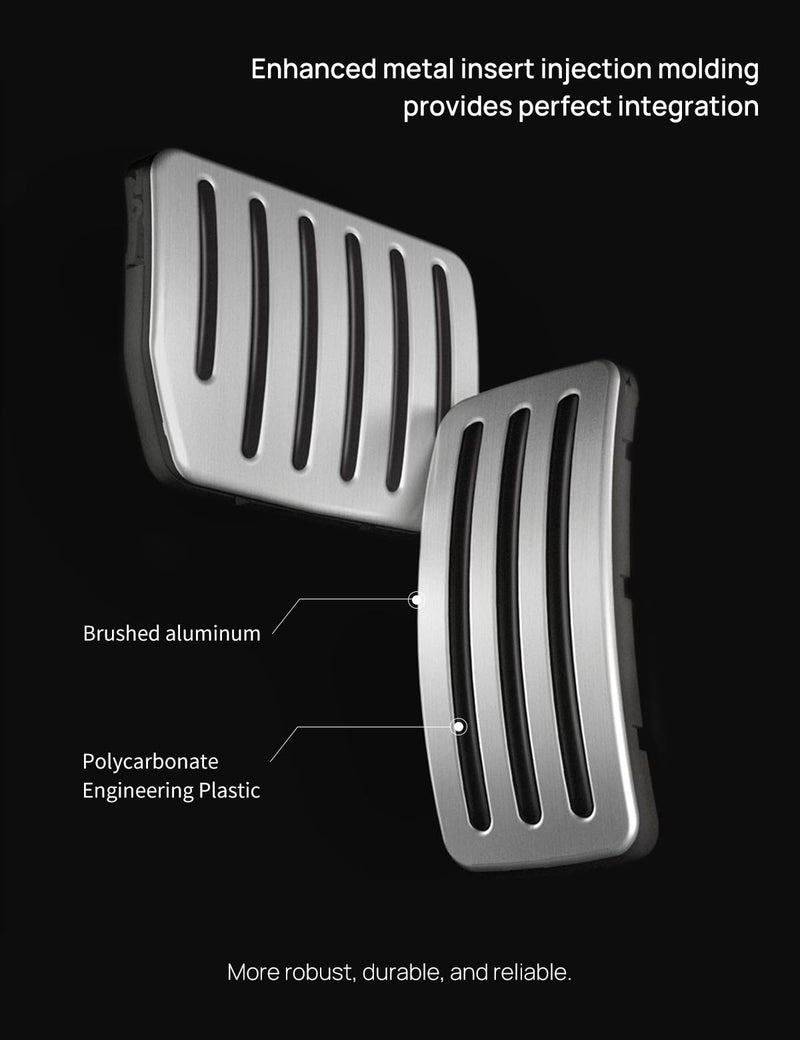 TPARTS Aluminum Self-Flip Lock Performance Pedal Sets Accelerator Brake Pedals Cover for Tesla Model 3 Highland 2024 Non-Slip Protector Accessories Foot Pedal Pad Replacement M3 Highland 2024