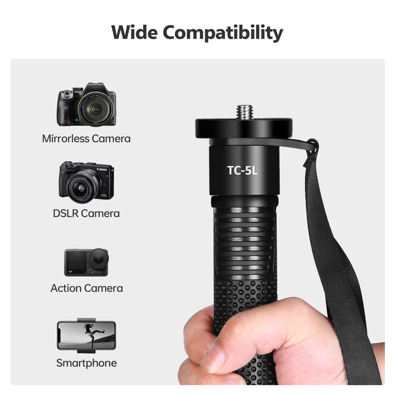 TONYBOO 61" Carbon Fiber Camera Monopod,28mm 6-Section Height,Portable Lightweight,Max Load 16 lbs,Travel Monopod for DSLR Mirrorless Cameras Camcorders Compatible with Canon Nikon Sony