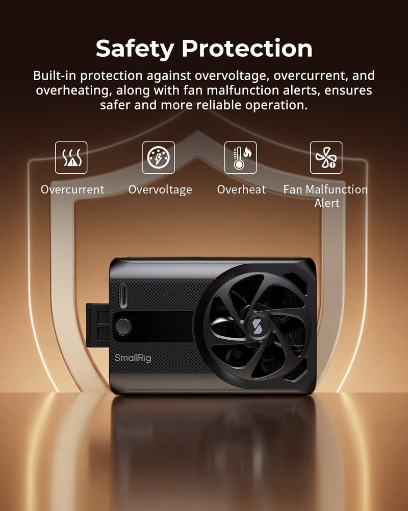 SmallRig Cooling Fan Built-in Battery, External Camera Cooling System, Snap-in Design for Sony A7 IV/A7S III/A7C II/A6700/ ZV-E10 / ZV-E10 II/FX3/FX30, for Canon R5/R5 Mark II/R6 Mark III/R6 V