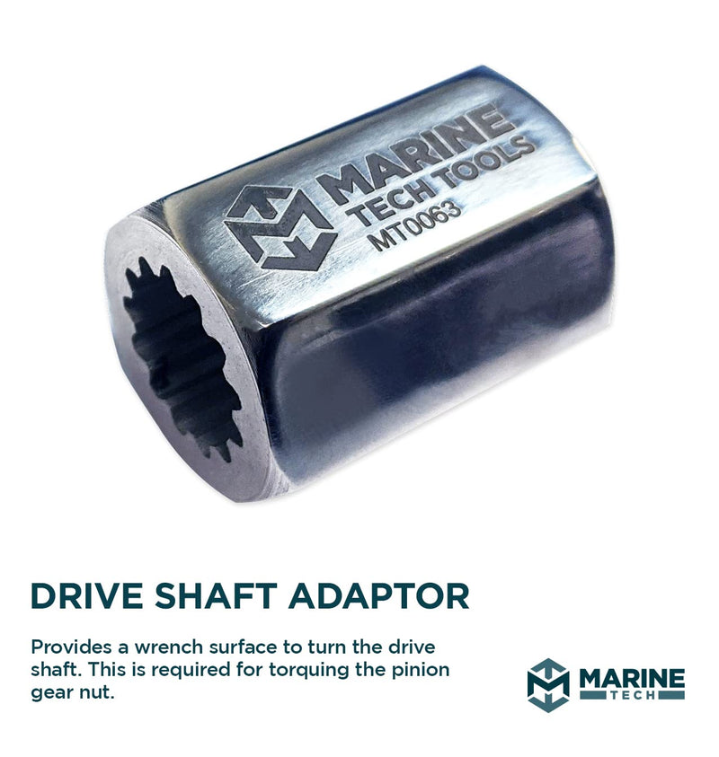 Marine Tech Tools Alpha 1 Drive Shaft Adapter 91-56775T, Fits MC-I, R-MR, Alpha One/Gen II Drive Units & Outboards, Driveshaft Nut Tool, Outdrive Boating Tools