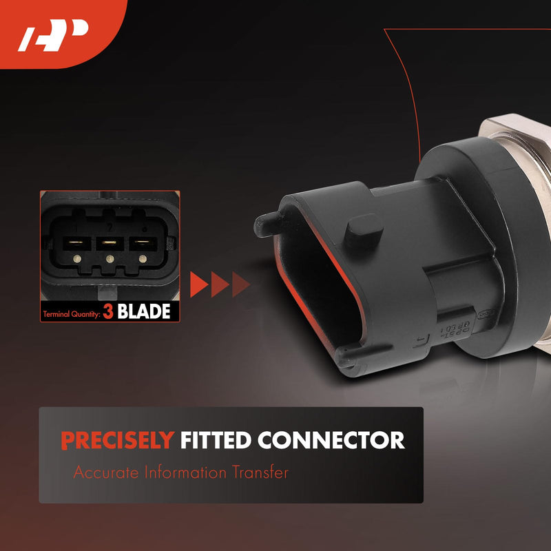 A-Premium Fuel Pressure Sensor [3 Pins] Compatible with Hyundai Sonata, Santa Fe, Accent, Tucson, Genesis, Veloster, Equus, Elantra GT & Kia Soul, Optima, Sorento, Forte, Rio, Sedona, Cadenza, K900